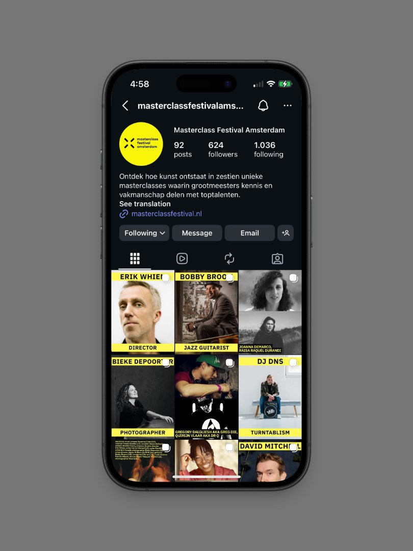 Instagram grid of festival speakers